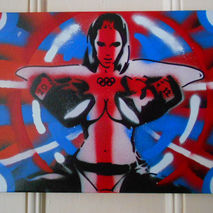 olympic boxing london 2012,stencil art,urban art on canvas,great