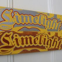 limelight typography yellow and silver painting on canvas,urban,