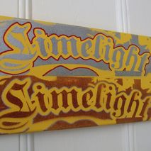 limelight typography yellow and silver painting on canvas,urban,