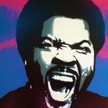 painting of ice cube on canvas,stencils & spraypaints,urban,hip