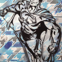 superman v houndtooth painting,stencils,spraypaints,pattern,comi