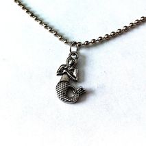 silver mermaid necklace, mermaid pendant, nautical necklace