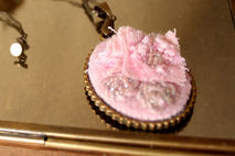 SALE Pastel Pink-Fabric/textile embroidered, natural dyed silks