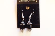 Black square earrings