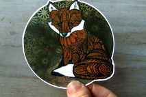 Fox Sticker Zentangle