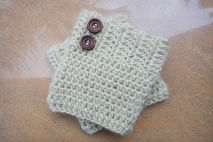 Crochet Boot Cuffs with Wooden Buttons Womens Leg Warmers