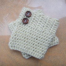 Crochet Boot Cuffs with Wooden Buttons Womens Leg Warmers