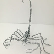 Scorpion sculpture. Weaved out of galvanized steel wire