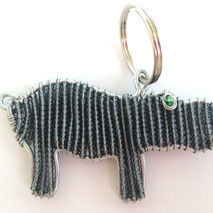 Hippo - Beaded Wire Art Keychain - Handmade