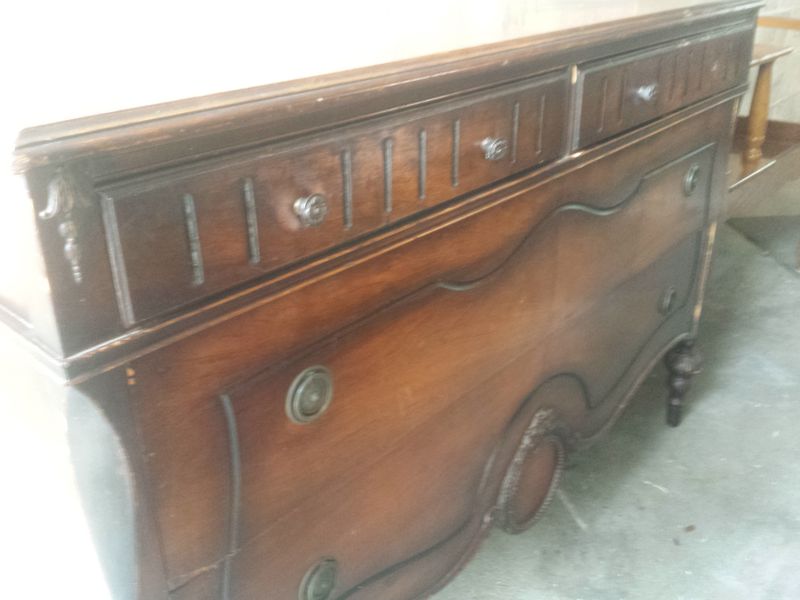 Vintage Art Deco Waterfall Server/Buffet/Dresser Antique Piece