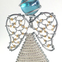 Angels - Beaded Wire Art Christmas Ornament