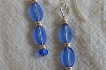 flat blue & silver earrings