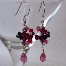 Raspberry Swirl Dizzy Drop Earrings