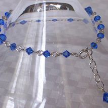 Sapphire Swarovski Crystal - Silver Plated Bracelet
