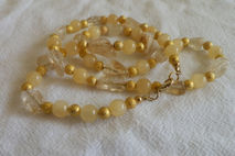 yellow glass & gold necklace