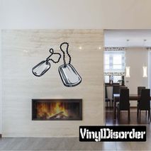 Dog Tags Wall Decal - Vinyl Car Sticker - Uscolor005
