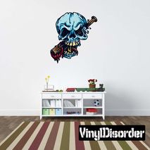 Baseball Skull Wall Decal - Vinyl Car Sticker - Uscolor009