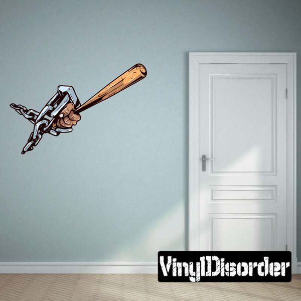 Baseball Bat Wall Decal Vinyl Car Sticker Uscolor014