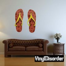 Beach Sandals Wall Decal - Vinyl Car Sticker - Uscolor007