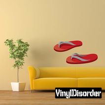 Beach Sandals Wall Decal - Vinyl Car Sticker - Uscolor008