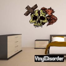 Bird Cross Skull Wall Decal - Vinyl Car Sticker - Uscolor019