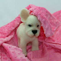Needle Felted French Bulldog Puppy Sculpture