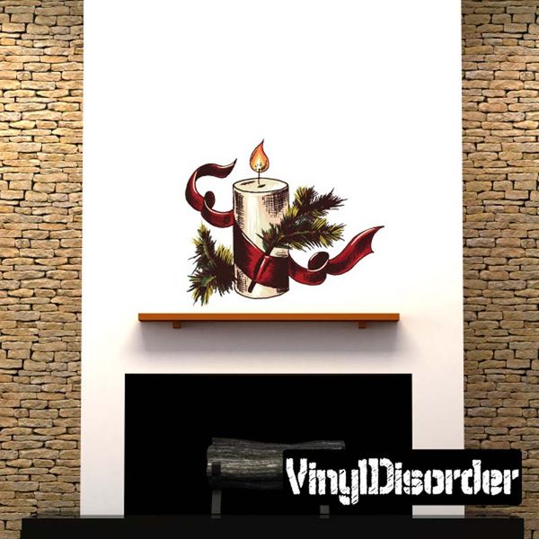 Christmas Candle Wall Decal Vinyl Car Sticker Uscolor001