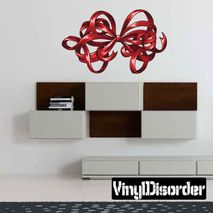 Christmas Ribbon Wall Decal - Vinyl Car Sticker - Uscolor006