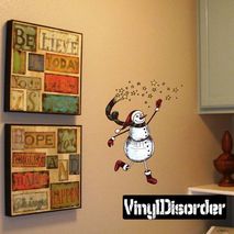 Christmas Snowman Wall Decal - Vinyl Car Sticker - Uscolor010