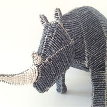 Rhino - Mini-sculpture - Beaded Wire Art