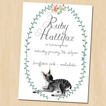 Wedding Invitation, Vintage Wedding, Woodland Party, Fawn