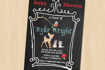 Baby shower invitation, Woodland Shower, Baby Shower Girl,