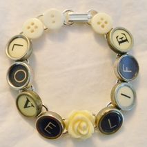 "Love Life" VintageTypewriter Key Bracelet