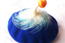 Handmade wool felt beret painter cap "universe whirlwind"