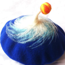 Handmade wool felt beret painter cap "universe whirlwind"