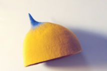 Wool Felt Hat -YELLOW/BLUE tip - UFO collection