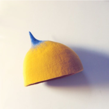 Wool Felt Hat -YELLOW/BLUE tip - UFO collection