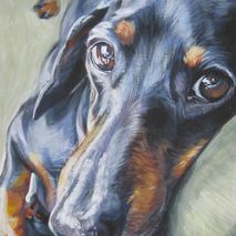 Dachshund art canvas print of dog painting by LA Shepard 11x14