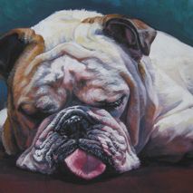 English Bulldog portrait canvas print of painting 11x14"