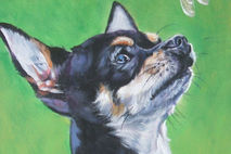 Chihuahua dog art CANVAS print of painting 11x14 portrait