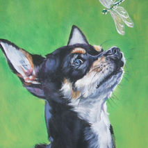 Chihuahua dog art CANVAS print of painting 11x14 portrait