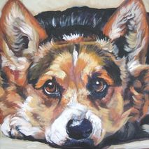 Pembroke Welsh Corgi portrait CANVAS print of painting 12x12