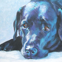Labrador Retriever portrait CANVAS print 11x14" black lab