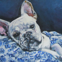 frenchie French Bulldog 11x14 art CANVAS print of painting