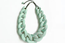 Mint Chain Link Necklace, Oversized Chain Statement Necklace