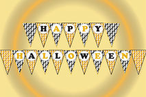 Happy halloween banner, Halloween printable banner,Party banner,