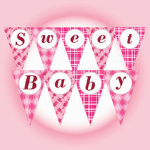 Sweet baby banner, Pink printable baby banner,Girl banner,Baby p