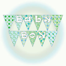 Baby Shower Banner Printable, Baby Digital Banner, Blue Green Ba
