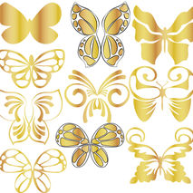 Gold Butterflies clipart, Gold clip art, Digital Clipart Butterf
