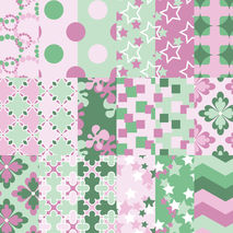 Purple green digital paper, dots, purple, green mix pattern digi